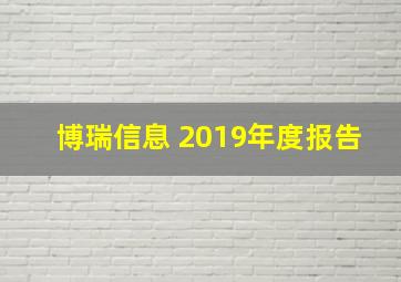 博瑞信息 2019年度报告